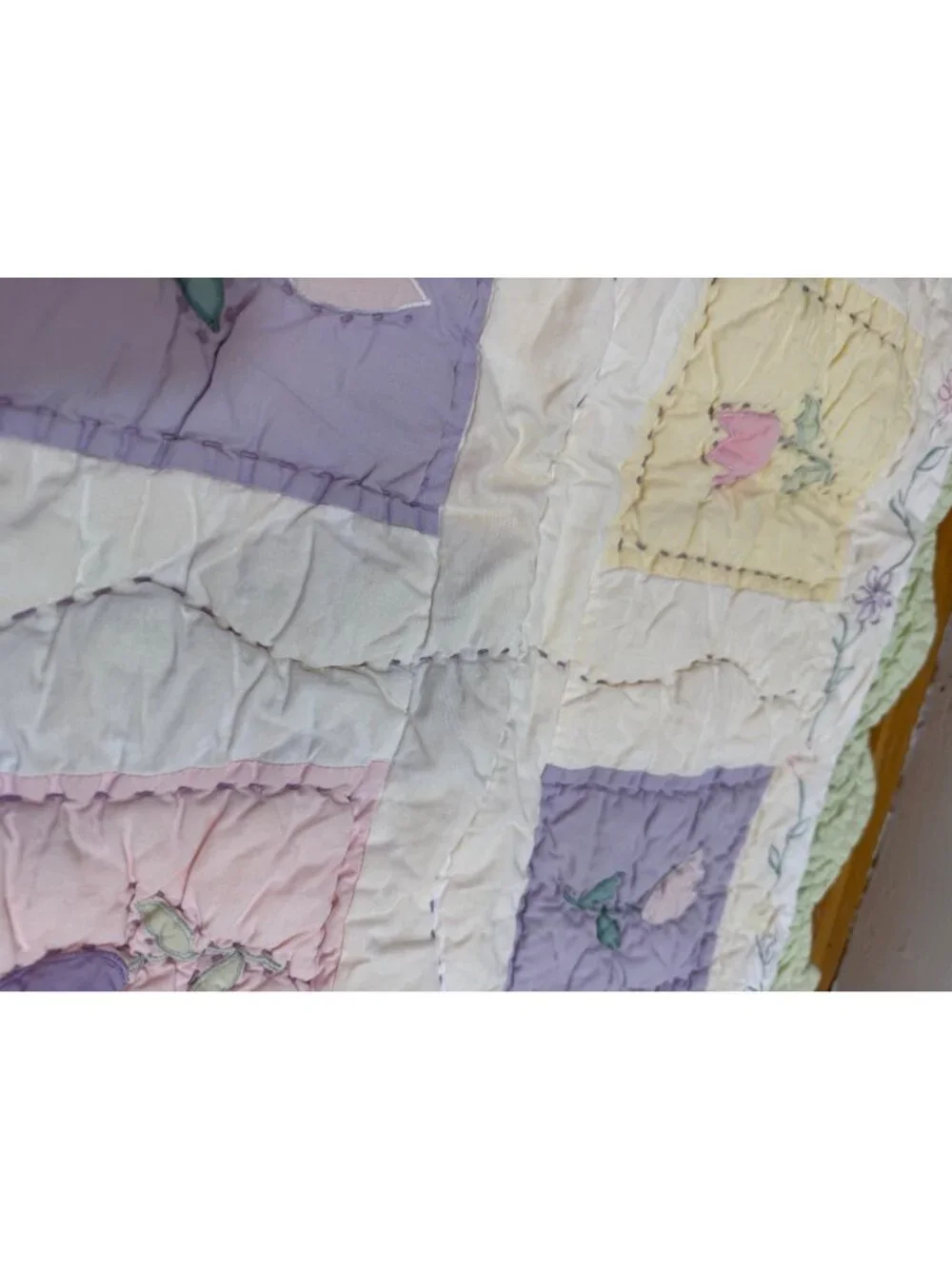 Pottery Barn Kids Floral Pastel Quilted Standard Pillow Sham Set of 2 Vintage